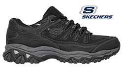 SKECHERS MENS AFTERBURN(EXTRA WIDE)BLACK/CHARCOAL