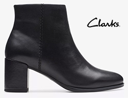 CLARKS LADIES FREVA 55 ZIP (WIDE) (BLACK)