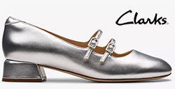 CLARKS LADIES DAISS 30 SHINE (SILVER)