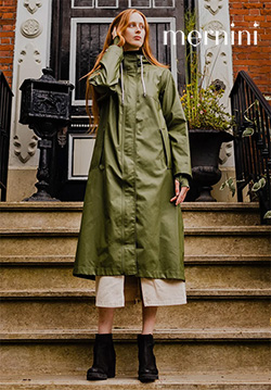 MERNINI LONG RAIN COAT CHIVE