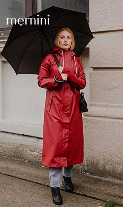 MERNINI LONG RAIN COAT MERLOT