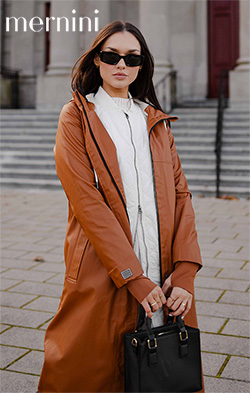 MERNINI PETITE RAIN COAT CARAMEL