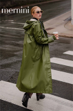 MERNINI PETITE RAIN COAT CHIVE