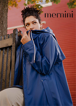 MERNINI PETITE RAIN COAT PEONY BLUE