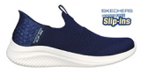 SKECHERS SLIP-INS LADIES SMOOTH STEP (WIDE) (NAVY)