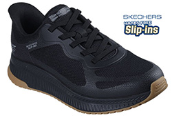 SKECHERS MENS BOBS SQUAD (WIDE) (BLACK)