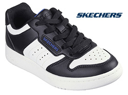 SKECHERS BOYS QUICK STREET (BLACK/WHITE)