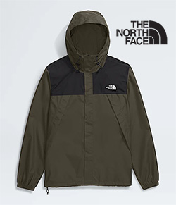 THE NORTH FACE MENS ANTORA JACKET (TAUPE GREEN/BLACK)