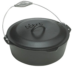 LODGE 7 QT CAST IRON DUTCH OVEN WITH HANDLE