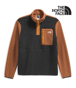THE NORTH FACE MENS YUMIORI 1/4 ZIP (GREY/UMBER/GOLD)