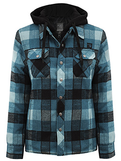 P&F LADIES HOODED SHIRT (BLUE)