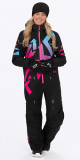 LADIES FXR COLD CROSS CX MONOSUIT (BLACK/RAZZ)