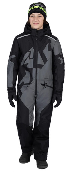 FXR CHILDS/YOUTH COLD CROSS MONOSUIT (BLACK/CHARCOAL